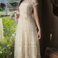 Robe de bal de princesse bustier à volants en satin long, robe de soirée C8117
