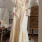 Robe de bal de princesse bustier à volants en satin long, robe de soirée C8117