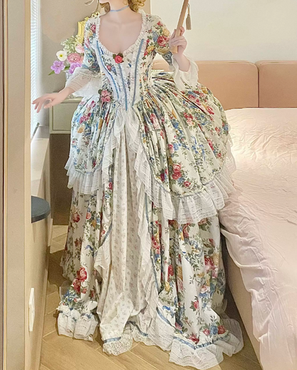 Robe de bal de princesse bustier à volants en satin long, robe de soirée C8117
