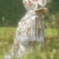 Robe de bal de princesse bustier à volants en satin long, robe de soirée C8117