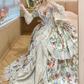 Robe de bal de princesse bustier à volants en satin long, robe de soirée C8117