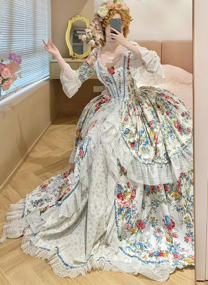 Robe de bal de princesse bustier à volants en satin long, robe de soirée C8117