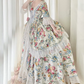 Robe de bal de princesse bustier à volants en satin long, robe de soirée C8117