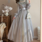 Robe de bal de princesse bustier à volants en satin long, robe de soirée C8117