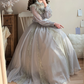 Robe de bal de princesse bustier à volants en satin long, robe de soirée C8117