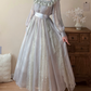 Robe de bal de princesse bustier à volants en satin long, robe de soirée C8117