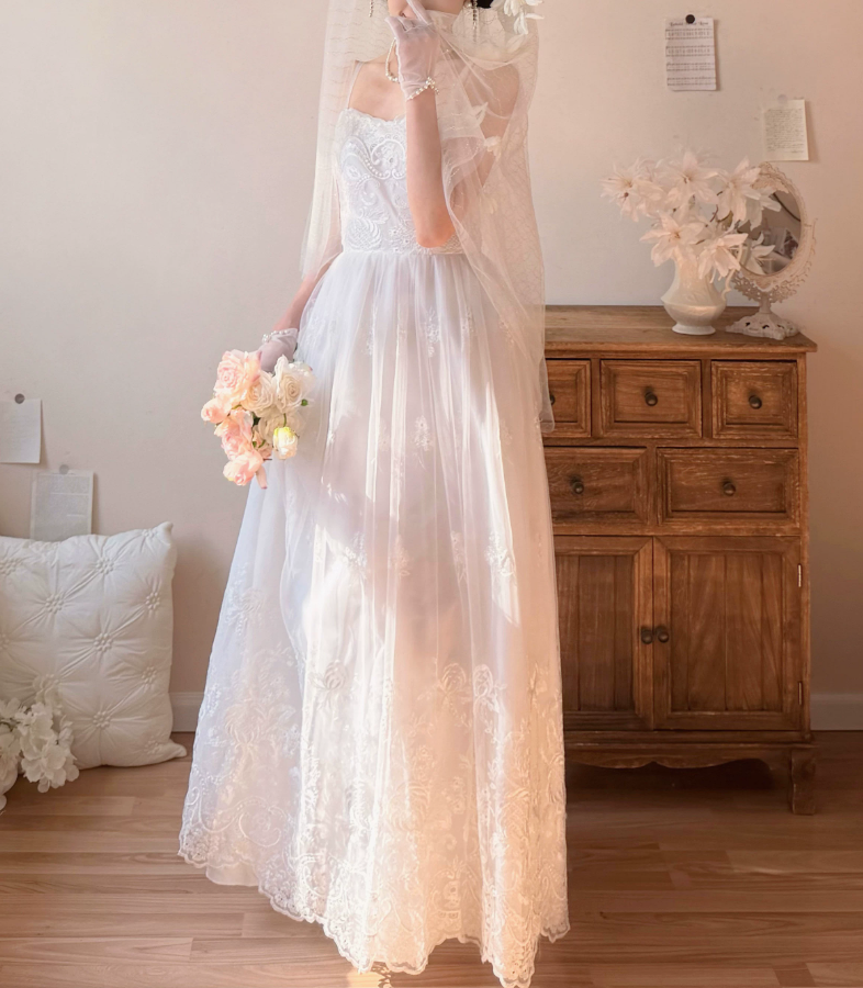 Superbe robe de mariée sirène bustier en satin et tulle, longue et en dentelle, C4563