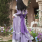 Robe de bal de princesse bustier à volants en satin long, robe de soirée C8117