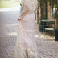 Robe de bal de princesse bustier à volants en satin long, robe de soirée C8117