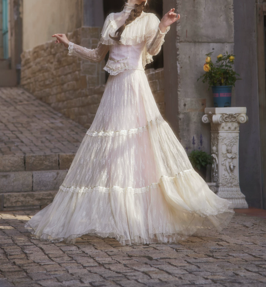Robe de bal de princesse bustier à volants en satin long, robe de soirée C8117