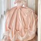 Robe de bal de princesse bustier à volants en satin long, robe de soirée C8117