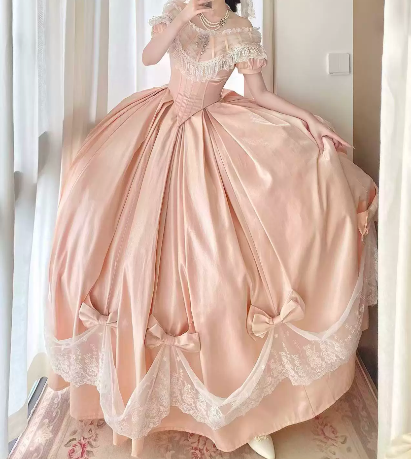 Robe de bal de princesse bustier à volants en satin long, robe de soirée C8117