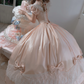 Robe de bal de princesse bustier à volants en satin long, robe de soirée C8117