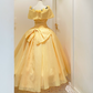 Robe de bal de princesse bustier à volants en satin long, robe de soirée C8117