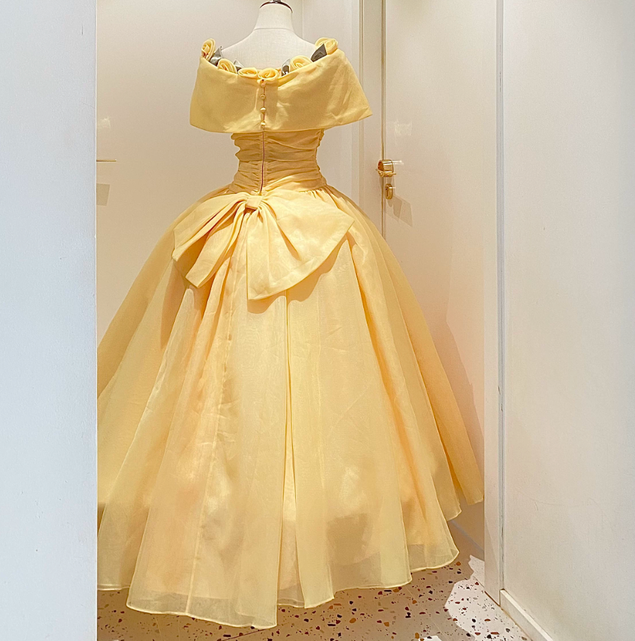 Robe de bal de princesse bustier à volants en satin long, robe de soirée C8117
