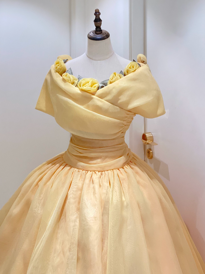 Robe de bal de princesse bustier à volants en satin long, robe de soirée C8117