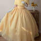 Robe de bal de princesse bustier à volants en satin long, robe de soirée C8117