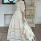 Robe de bal de princesse bustier à volants en satin long, robe de soirée C8117