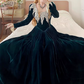 Robe de bal de princesse bustier à volants en satin long, robe de soirée C8117