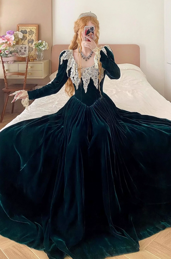 Robe de bal de princesse bustier à volants en satin long, robe de soirée C8117