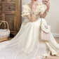 Robe de bal de princesse bustier à volants en satin long, robe de soirée C8117