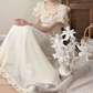 Robe de bal de princesse bustier à volants en satin long, robe de soirée C8117
