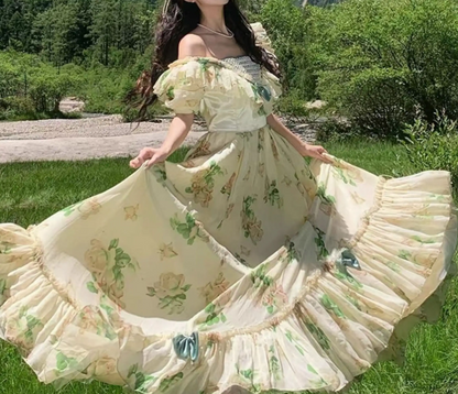 Robe de bal de princesse bustier à volants en satin long, robe de soirée C8117