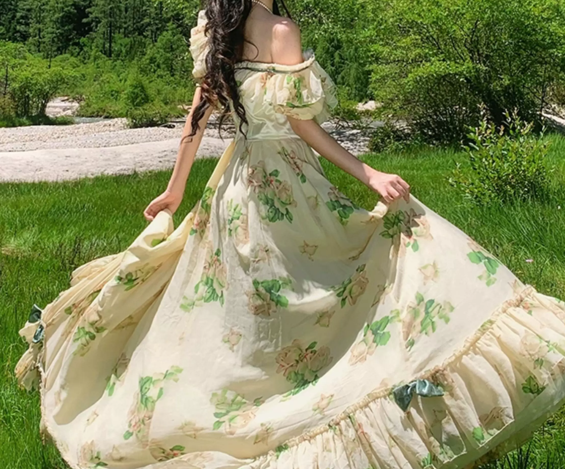 Robe de bal de princesse bustier à volants en satin long, robe de soirée C8117