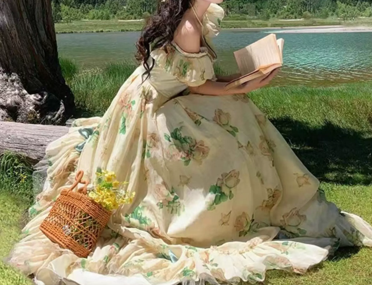 Robe de bal de princesse bustier à volants en satin long, robe de soirée C8117
