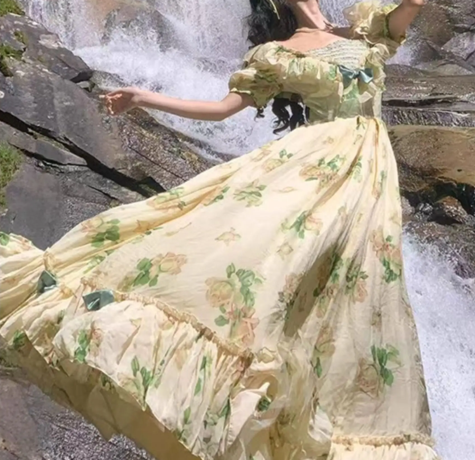Robe de bal de princesse bustier à volants en satin long, robe de soirée C8117