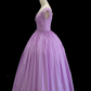 Robe de bal de princesse bustier à volants en satin long, robe de soirée C8117