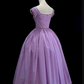 Robe de bal de princesse bustier à volants en satin long, robe de soirée C8117