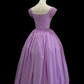 Robe de bal de princesse bustier à volants en satin long, robe de soirée C8117