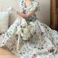 Robe de bal de princesse bustier à volants en satin long, robe de soirée C8117