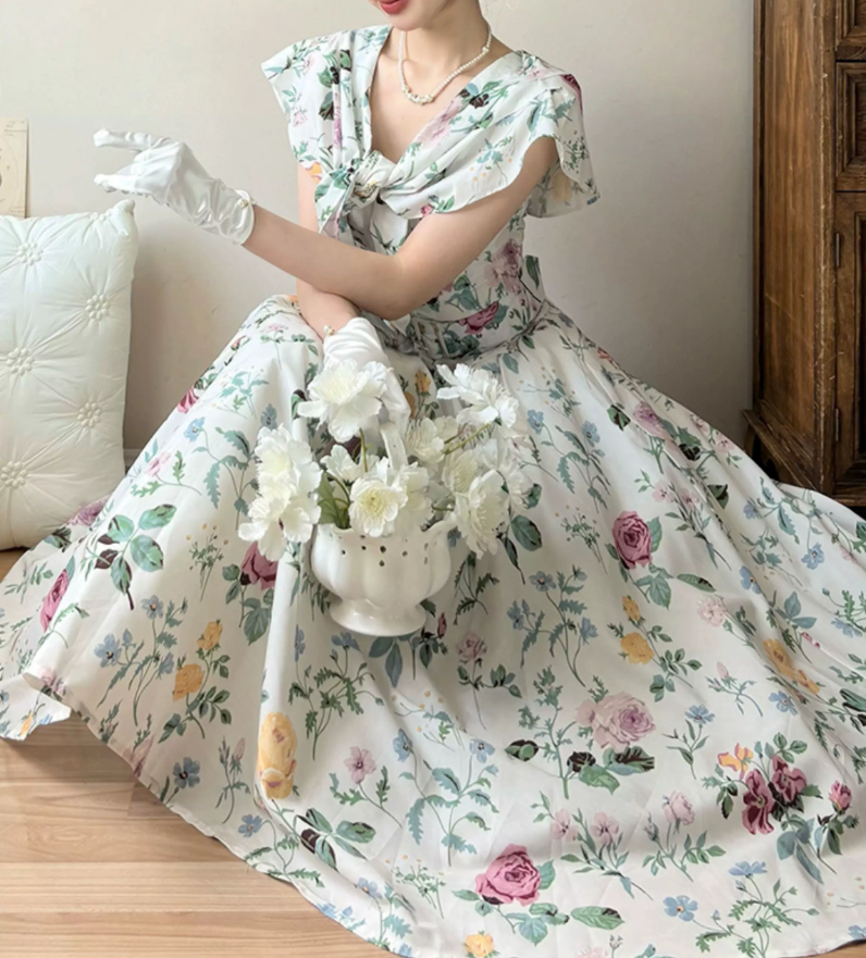 Robe de bal de princesse bustier à volants en satin long, robe de soirée C8117