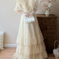 Robe de bal de princesse bustier à volants en satin long, robe de soirée C8117