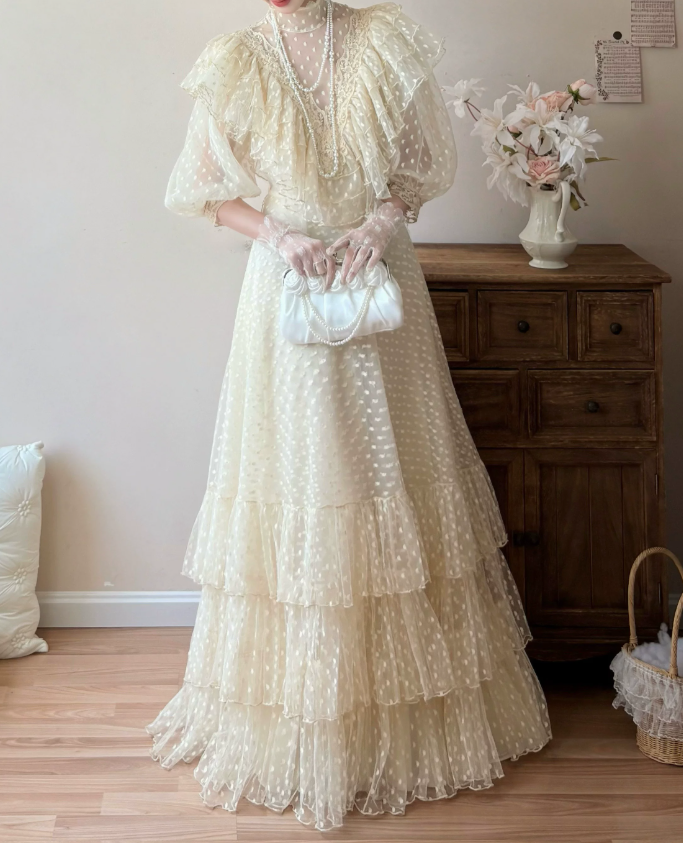 Robe de bal de princesse bustier à volants en satin long, robe de soirée C8117