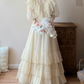 Robe de bal de princesse bustier à volants en satin long, robe de soirée C8117
