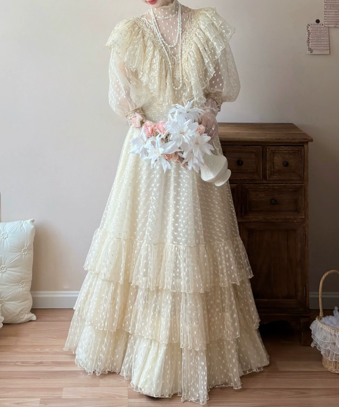 Robe de bal de princesse bustier à volants en satin long, robe de soirée C8117