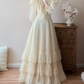 Robe de bal de princesse bustier à volants en satin long, robe de soirée C8117