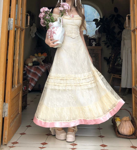 Robe de bal de princesse bustier à volants en satin long, robe de soirée C8117