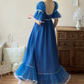 Robe de bal de princesse bustier à volants en satin long, robe de soirée C8117