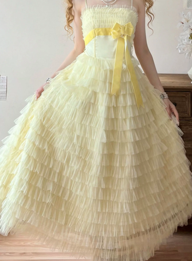 Robe de bal de princesse bustier à volants en satin long, robe de soirée C8117