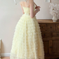 Robe de bal de princesse bustier à volants en satin long, robe de soirée C8117