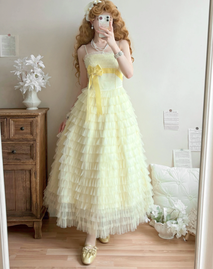 Robe de bal de princesse bustier à volants en satin long, robe de soirée C8117