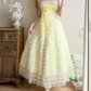 Robe de bal de princesse bustier à volants en satin long, robe de soirée C8117