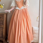 Robe de bal de princesse bustier à volants en satin long, robe de soirée C8117