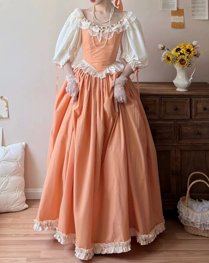 Robe de bal de princesse bustier à volants en satin long, robe de soirée C8117