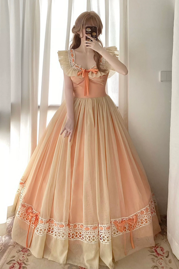 Robe de bal de princesse bustier à volants en satin long, robe de soirée C8117
