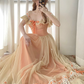 Robe de bal de princesse bustier à volants en satin long, robe de soirée C8117